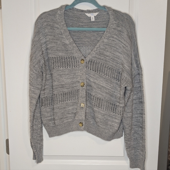 Time And Tru Gray Button-Up Women's Sweater Size XXL - Picture 1 of 5